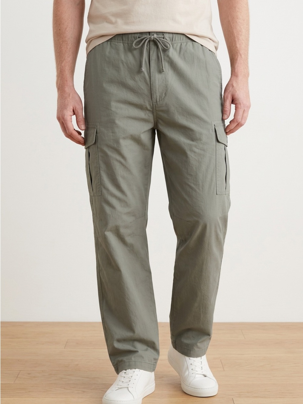 MEN'S GAP CARGO PANTS SZ XL NEUTRAL GRAYISH OLIVE